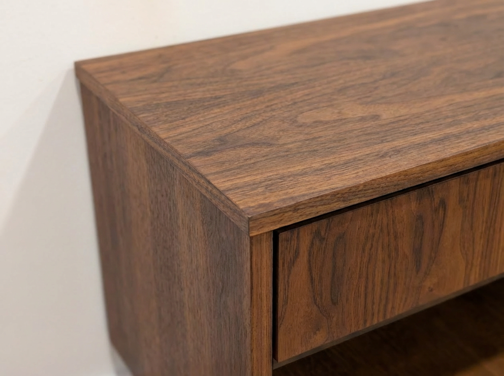 Pair of Walnut Nightstands with Open Storage