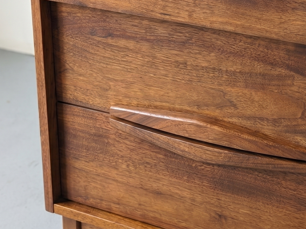 Walnut 9-Drawer Dresser with Sculpted Pulls