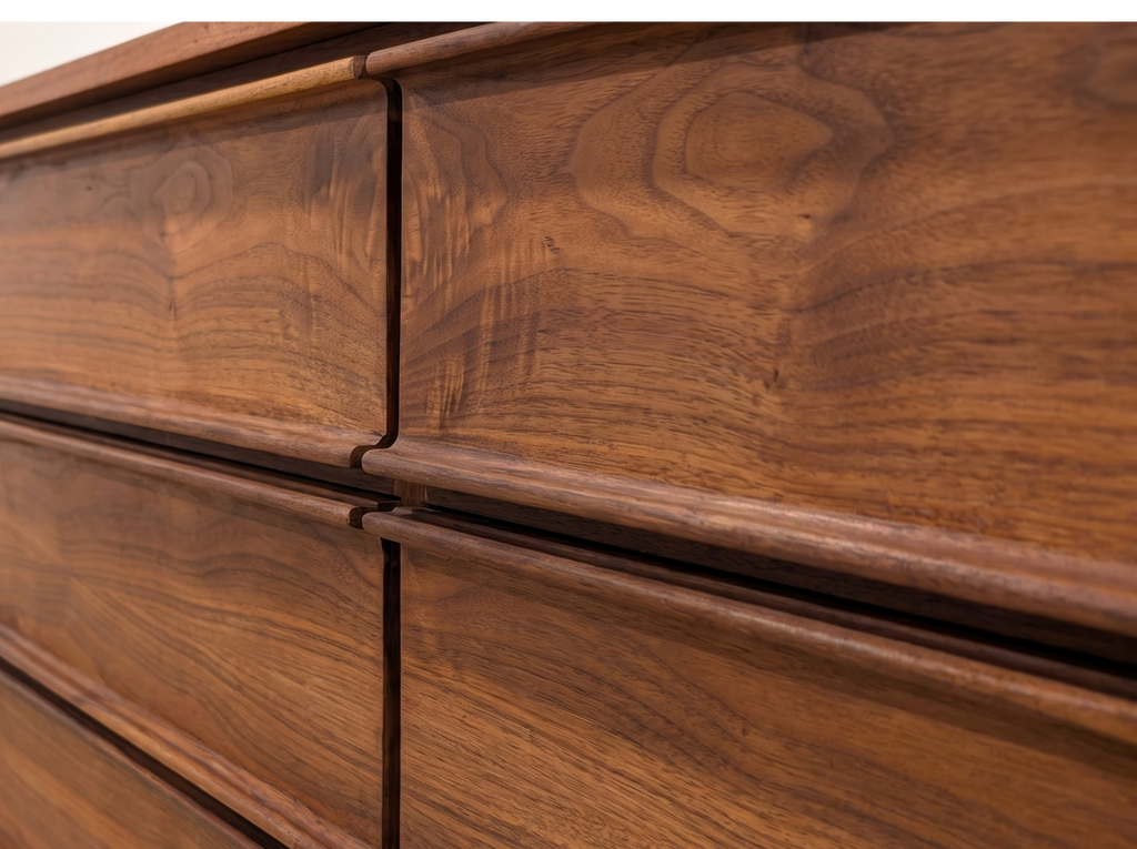 Walnut 9-Drawer Dresser with Integrated Edge Pulls