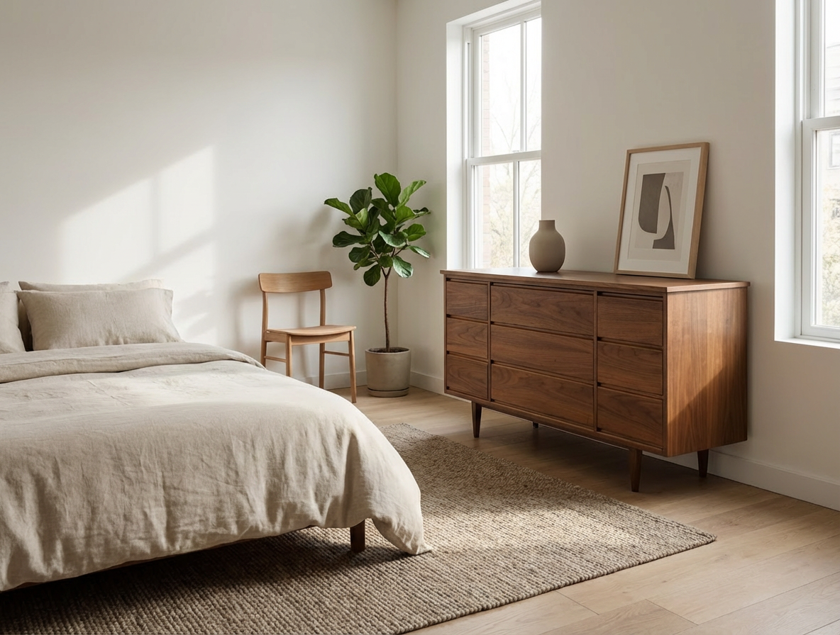 Mid-Century Modern 9-drawer Walnut Dresser