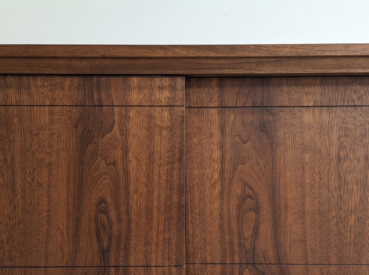 Walnut Credenza with Sliding Doors