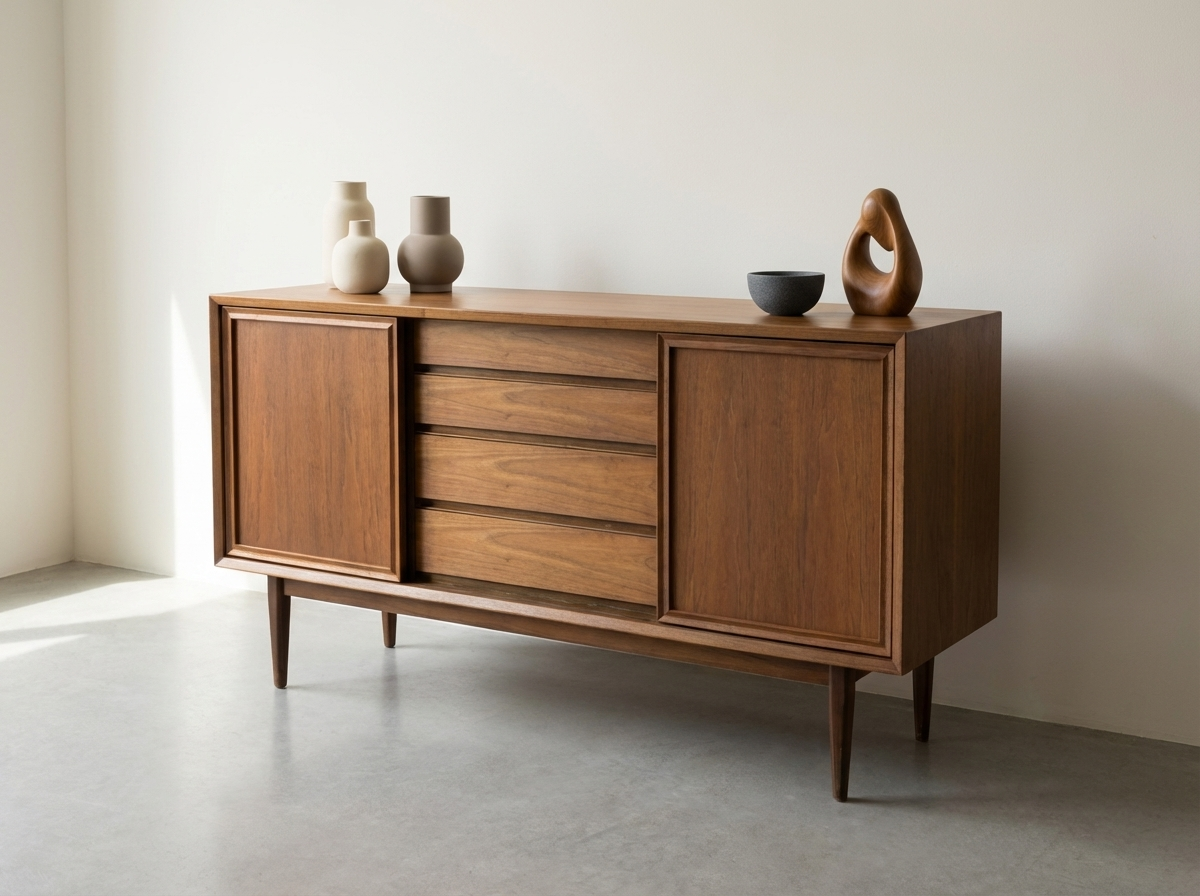 Honderich Mid-Century Walnut Credenza