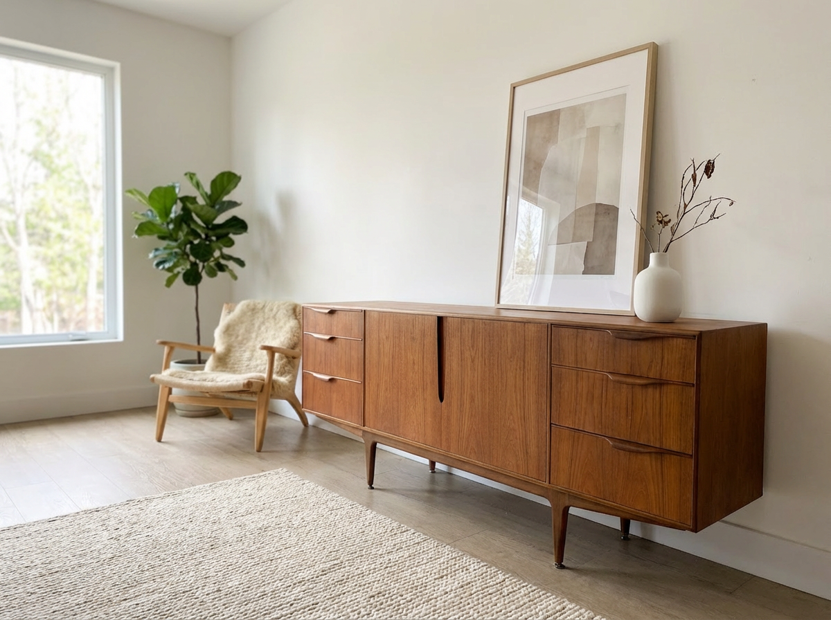 Ultra Rare Mcintosh Mid-Century Solid Teak Sideboard