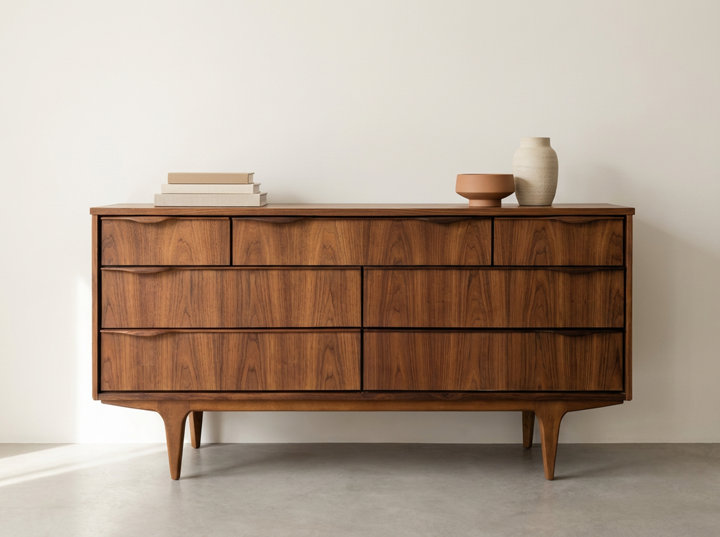 Viscol 7-Draw Walnut Dresser