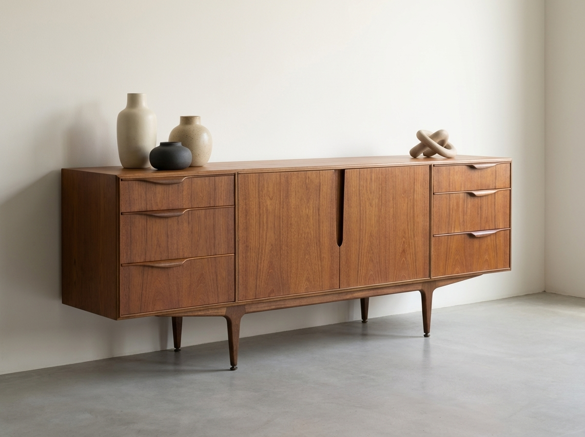 Ultra Rare Mcintosh Mid-Century Solid Teak Sideboard