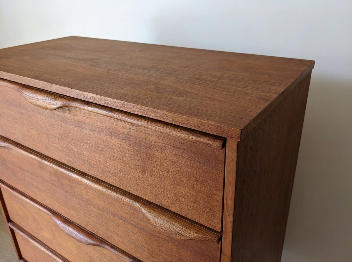 Ultra Rare Vic-Art Teak 5-Draw Tallboy