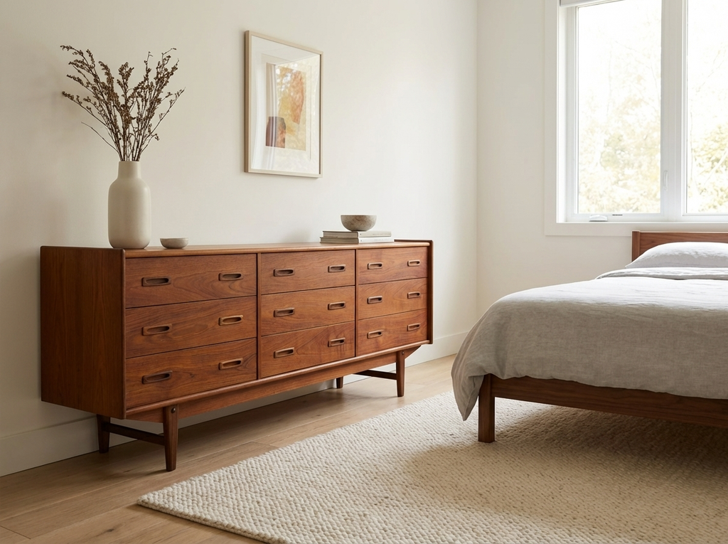 Danish Mid-century Teak 9-Draw Dresser