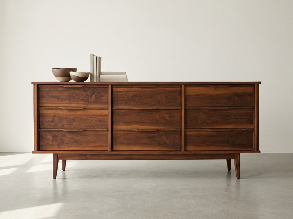 Princeville 9-Drawer Walnut Dresser