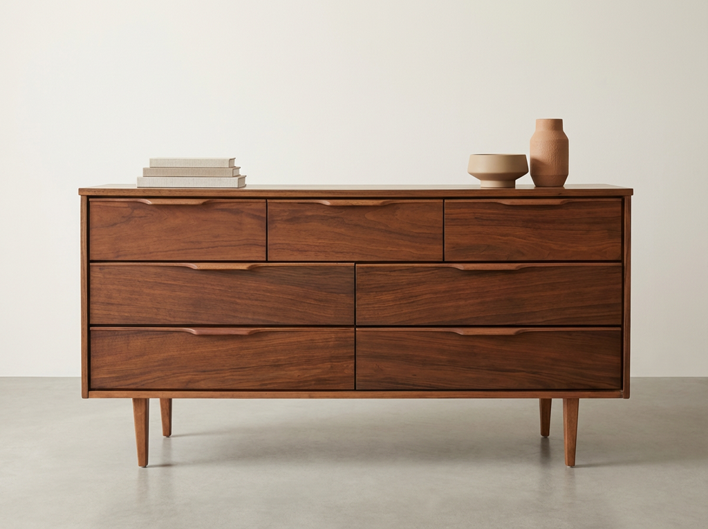 Vic-Art 7-Draw Walnut Dresser