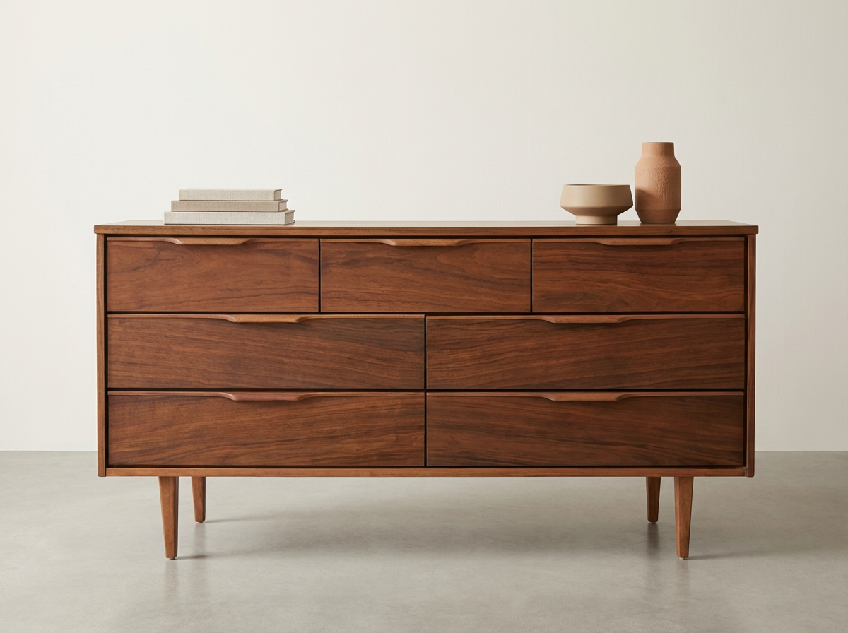 Vic-Art 7-Draw Walnut Dresser