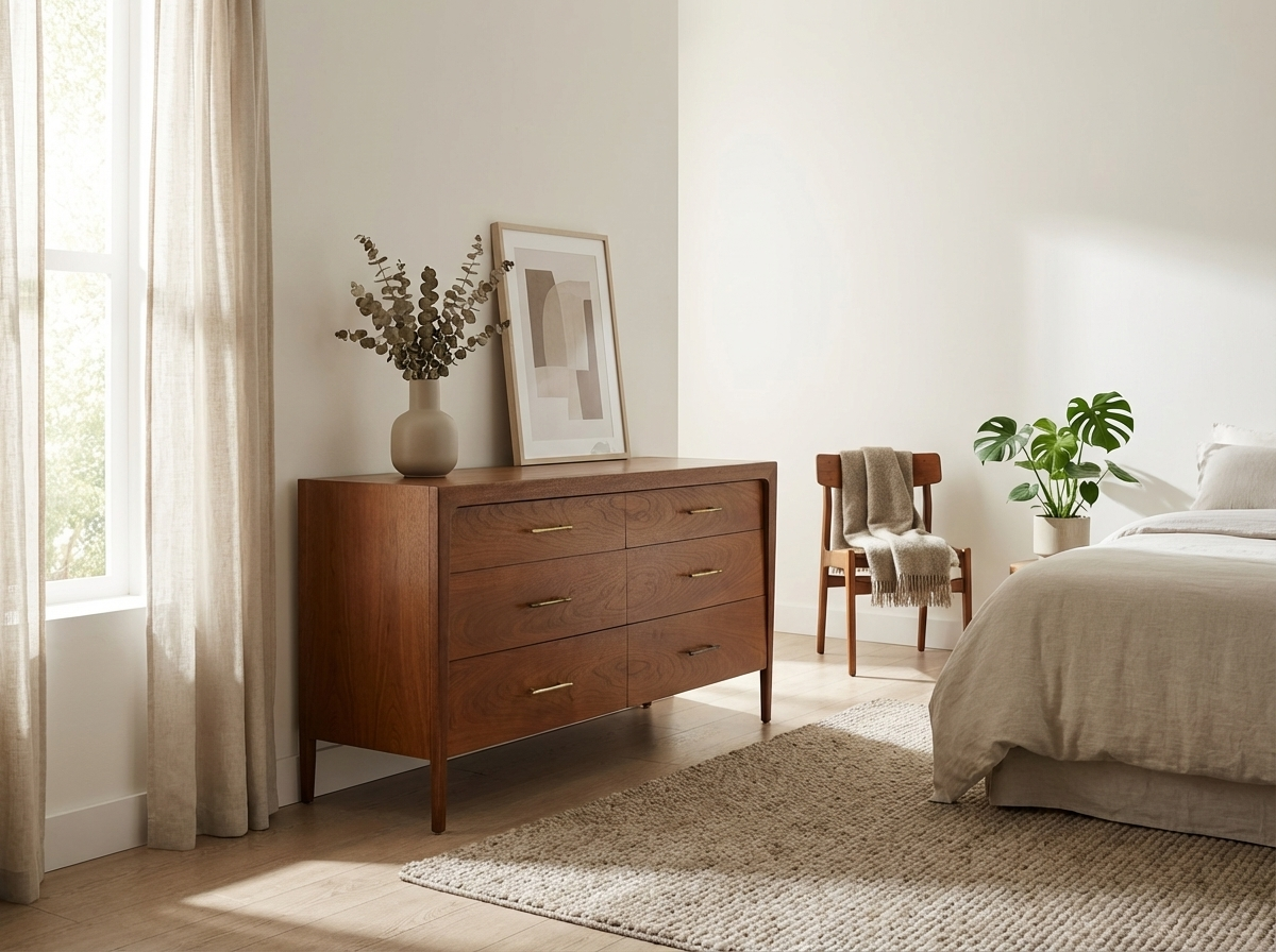 Atomic Mid-Century Walnut Dresser