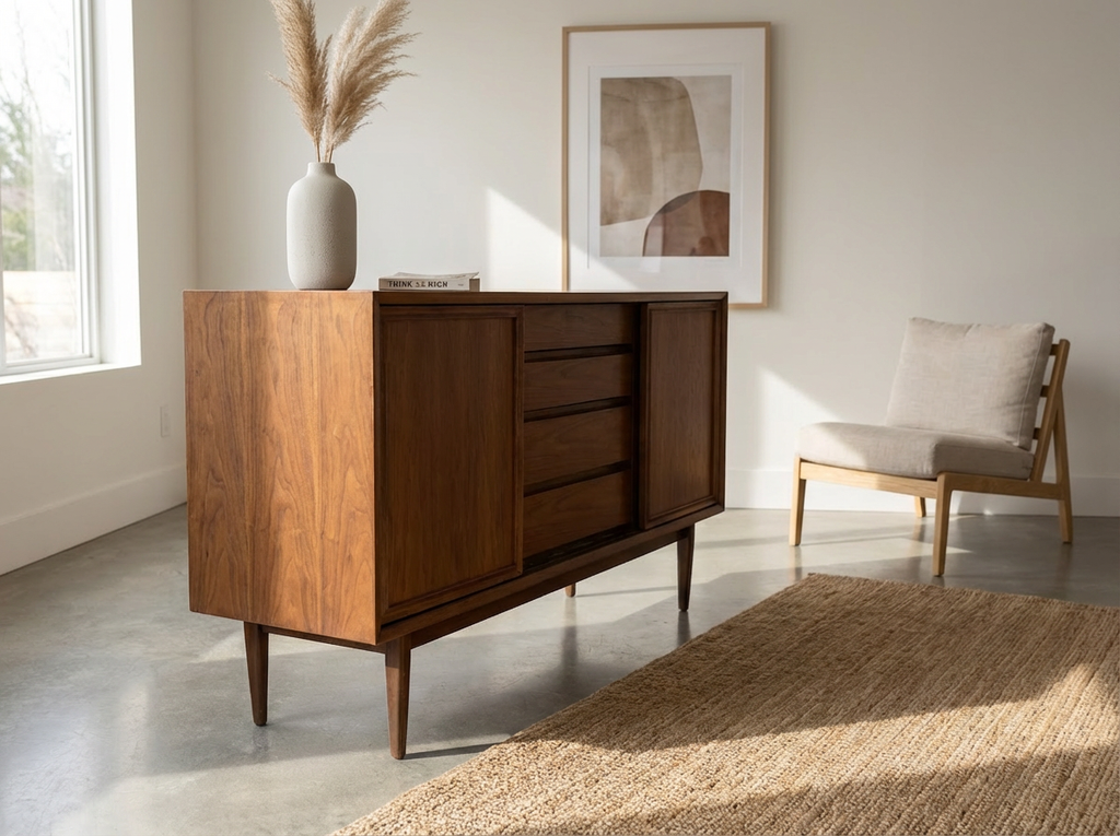 Honderich Mid-Century Walnut Credenza