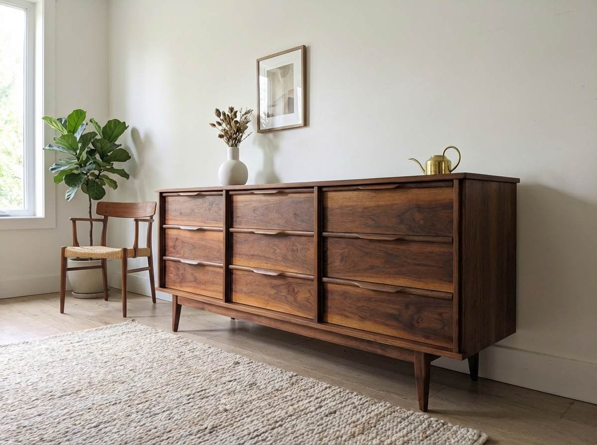 Princeville 9-Drawer Walnut Dresser