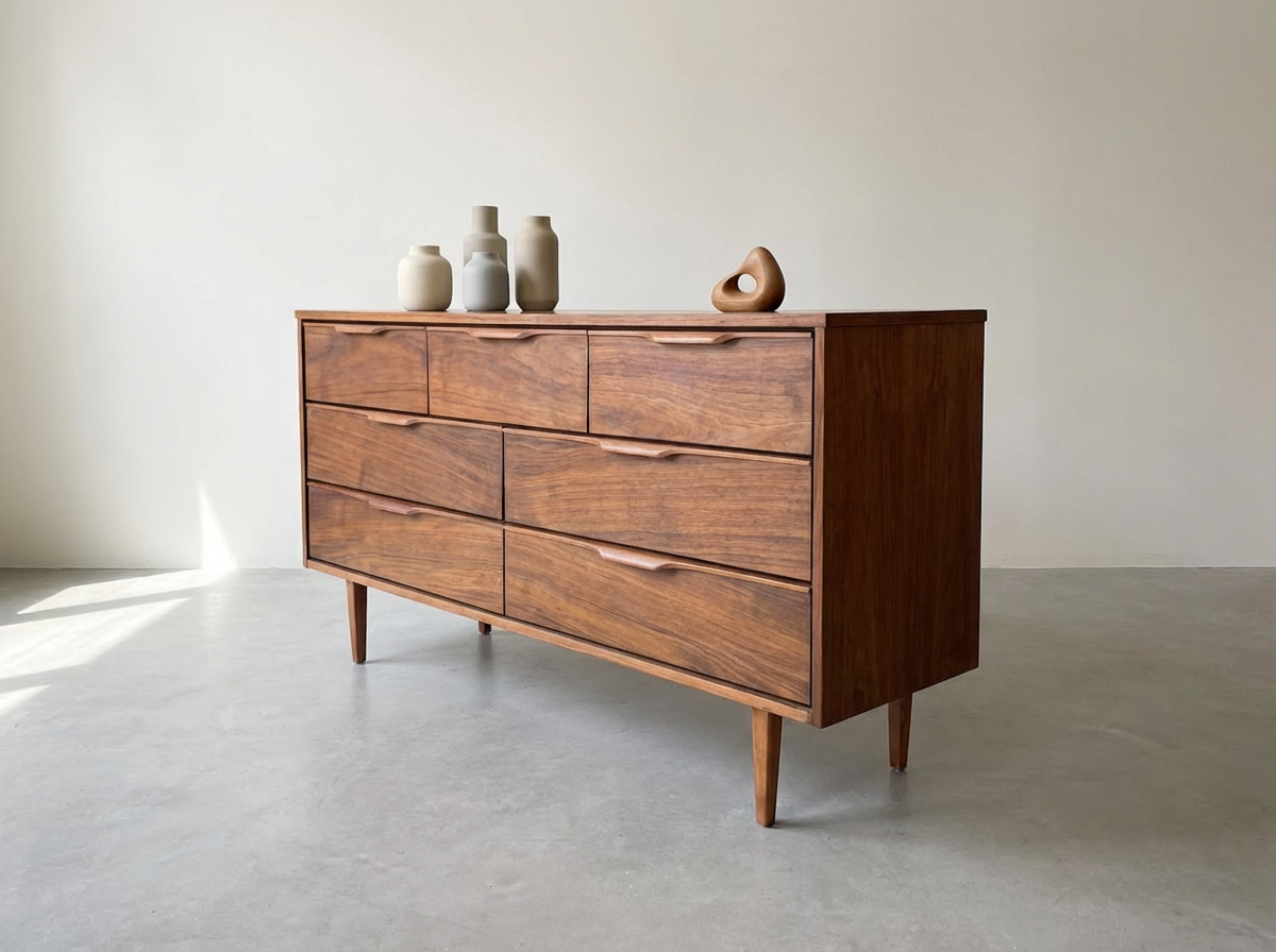 Vic-Art 7-Draw Walnut Dresser