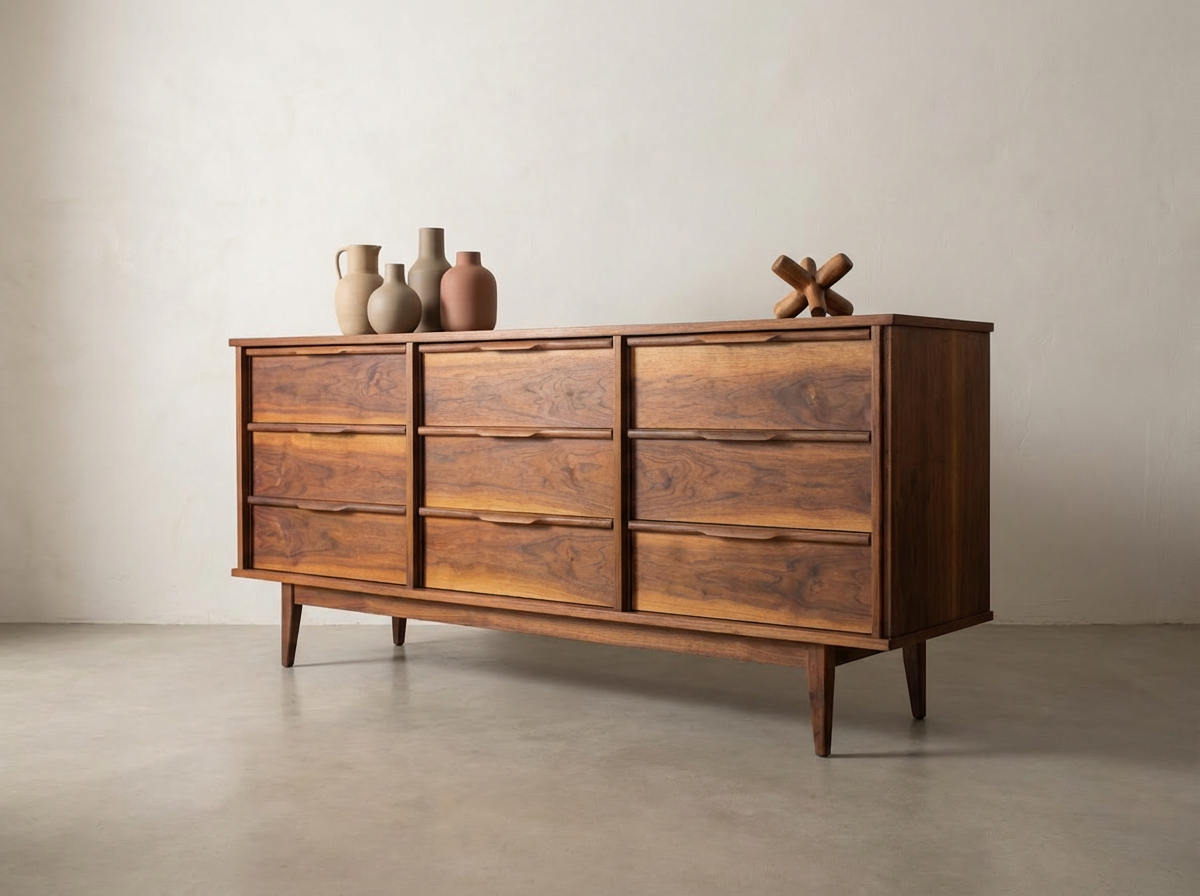 Princeville 9-Drawer Walnut Dresser