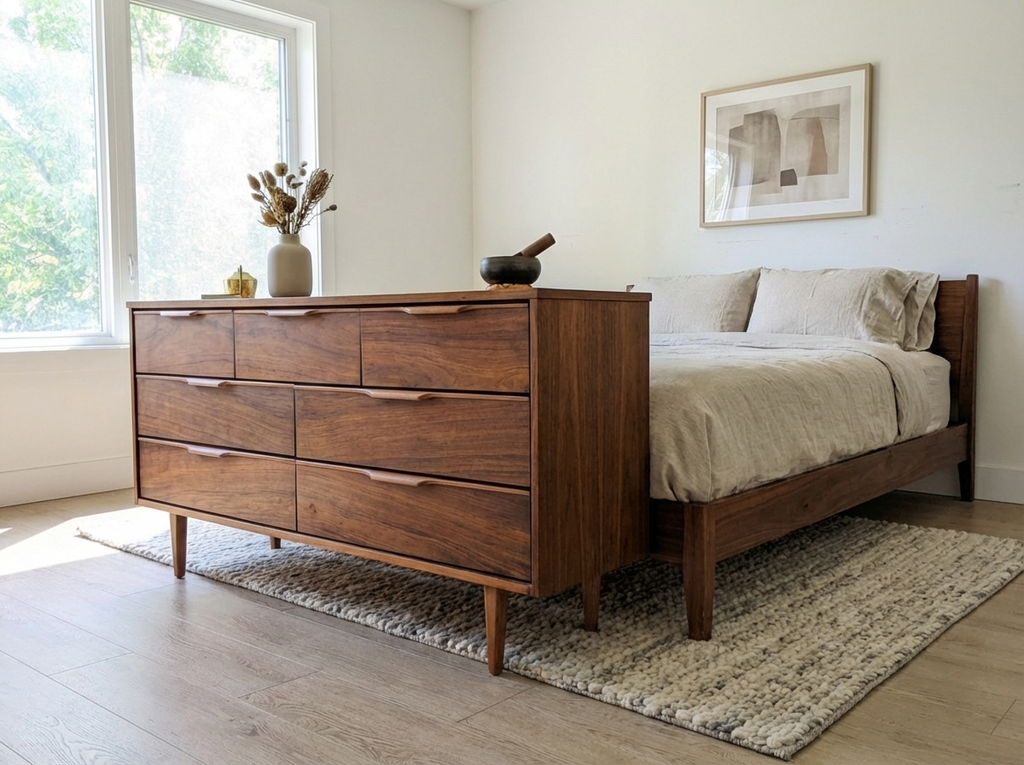 Vic-Art 7-Draw Walnut Dresser