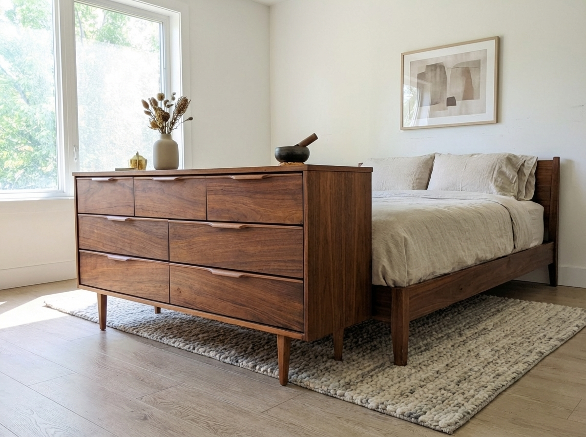 Vic-Art 7-Draw Walnut Dresser