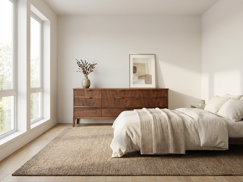 Kaufman Mid-Century Walnut 9-Drawer Dresser