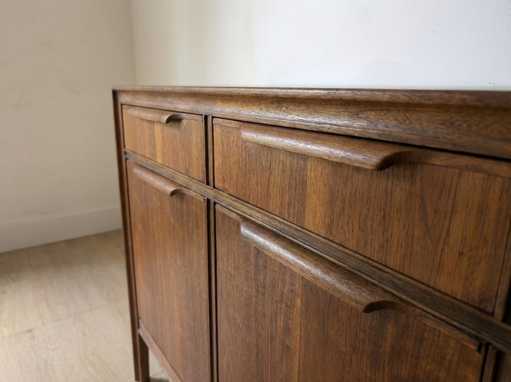 Minimalist Mid-Century Walnut Credenza